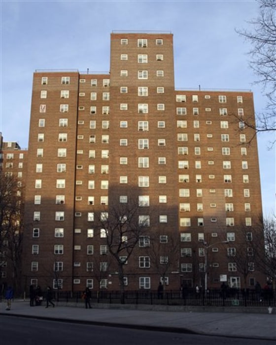 This Wednesday, March 7, 2012 photo shows the building on the Lower East Side of Manhattan where the elite hacker named \"Sabu\" lived in New York. The hacker that federal authorities say launched cyber-attacks on big corporations and despotic governments, then shocked the Web by informing on his accomplices, lived in a shabby public housing project where the elevator stinks of urine, and spent his time away from the Net caring for the children of an imprisoned aunt. (AP Photo/Mary Altaffer)